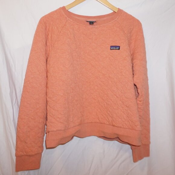 Patagonia Organic Cotton Quilt Crew Sweatshirt Women - Orange - Size L - Picture 6 of 6